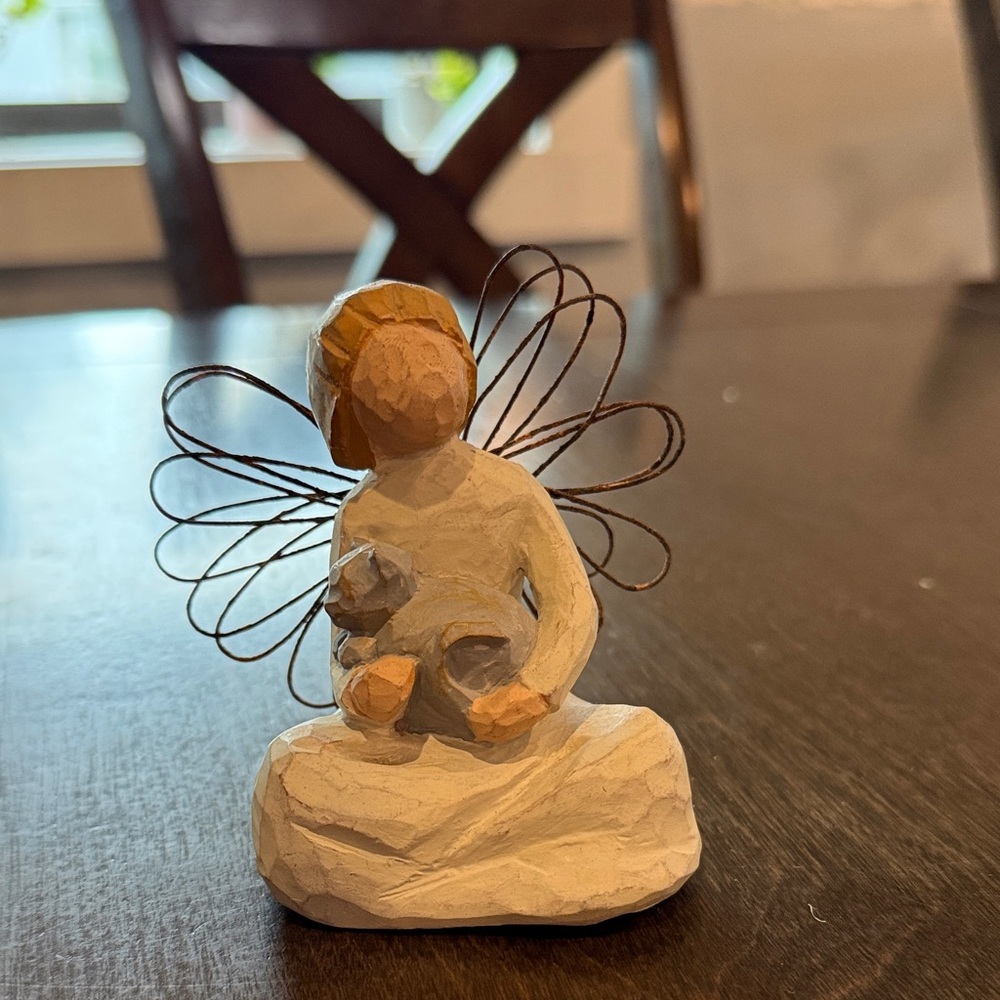 Willow Tree Cream and Brown Angel Sculpture